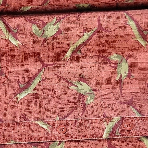 G. H. Bass & Co., Swordfish Fishing Patterned Short-Sleeve Button-Down, Sz XXL - Picture 2 of 6